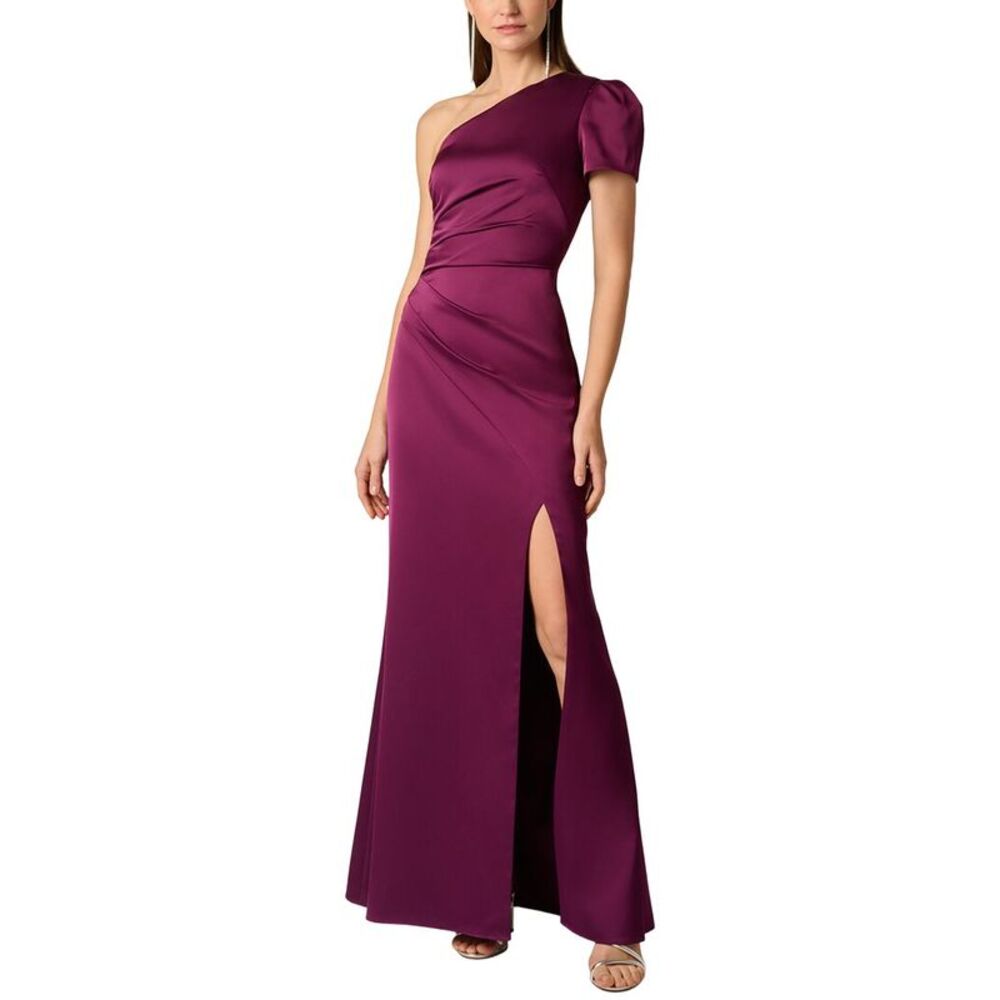 Aidan Mattox Womens Crepe Back Satin Long Dress